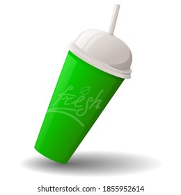 Cartoon juice. Fast food vector