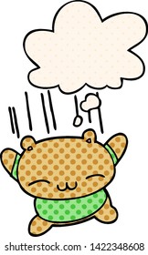 Cartoon Springbär mit Gedankenblase im Comicstil