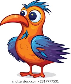 Cartoon Juneteenth Bird isolated on White Background, Vector , For Tshirt