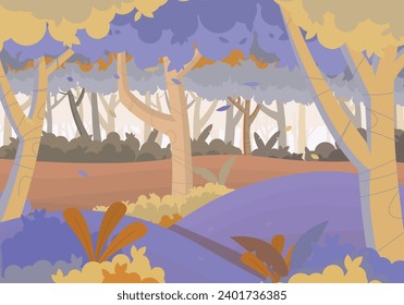 Cartoon jungle background. Vector illustration.