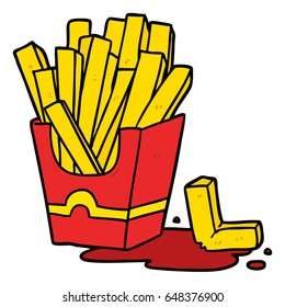 cartoon junk food fries