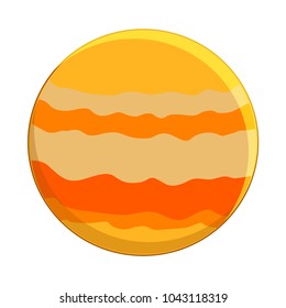  Cartoon jupiter. Vector illustration isolated on white background.