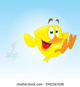 Cartoon of just hatched chick 