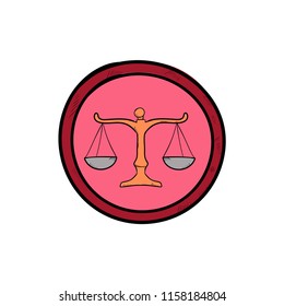 Cartoon Justice Scale Law Symbol Doodle Stock Vector (Royalty Free ...