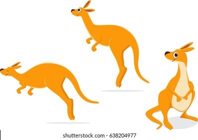 cartoon kangaroo collection set. vector illustration