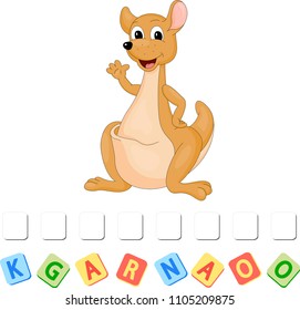 Cartoon kangaroo crossword. Order the letters