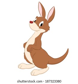 Cartoon kangaroo. Isolated object for design element