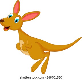 cartoon kangaroo jumping