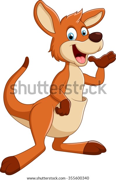 Cartoon Kangaroo Presenting Stock Vector (Royalty Free) 355600340 ...