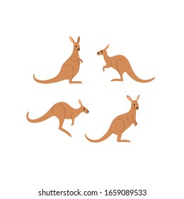 Cartoon kangaroo sketch line icon. Сute animals set of icons. Childish print for nursery, kids apparel, poster, postcard, pattern.