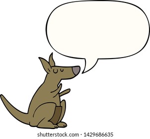 canguro de dibujos animados con burbuja de habla
