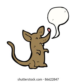 canguro de dibujos animados con burbuja de habla