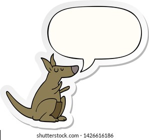 cartoon kangaroo with speech bubble sticker