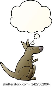 cartoon kangaroo with thought bubble in smooth gradient style