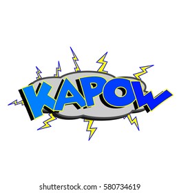 Cartoon Kapow Colorful Text Caption Illustration
