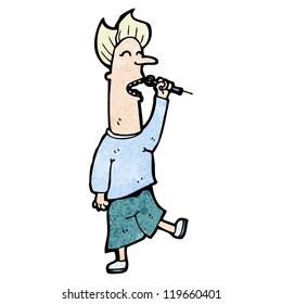 cartoon karaoke man