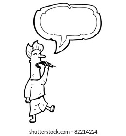 cartoon karaoke man