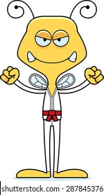 A cartoon karate bee looking angry.