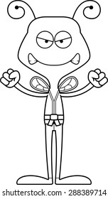A cartoon karate bee looking angry.
