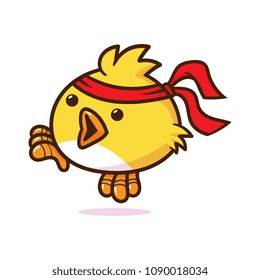 Cartoon Karate Bird