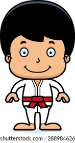 A cartoon karate boy smiling.