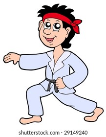 Kartoon Karate Junge - Vektorgrafik.