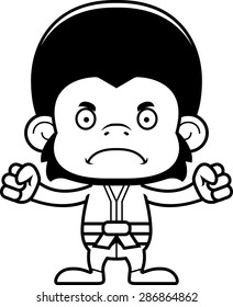 A cartoon karate chimpanzee looking angry.