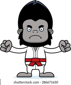 A cartoon karate gorilla looking angry.