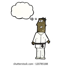 cartoon karate man