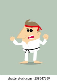 Cartoon karate man