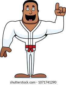 A cartoon karate man with an idea.