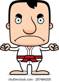 A cartoon karate man looking angry.