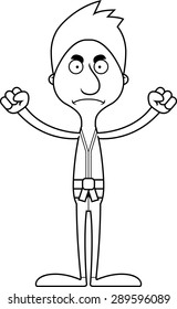 A cartoon karate man looking angry.