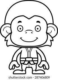 A cartoon karate monkey smiling.