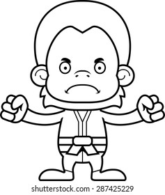 A cartoon karate orangutan looking angry.