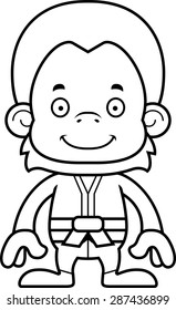 A cartoon karate orangutan smiling.