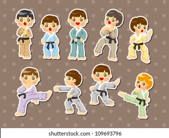 cartoon Karate Player stickers