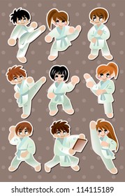 cartoon Karate Player stickers