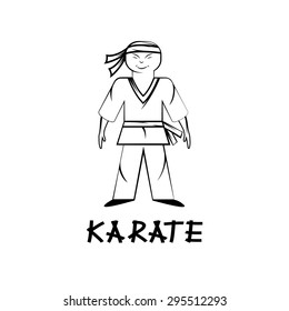 cartoon karate young man illustration