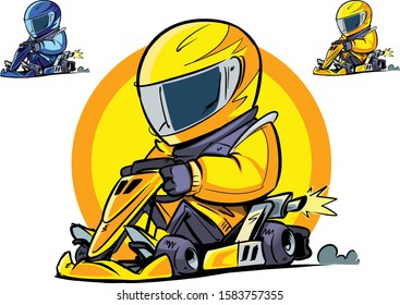 Cartoon Kart Racer. Vector illustration