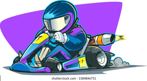 Cartoon Kart Racer. Vector illustration