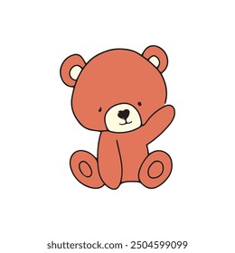 cartoon kawaii baby bear variant gesture element stock