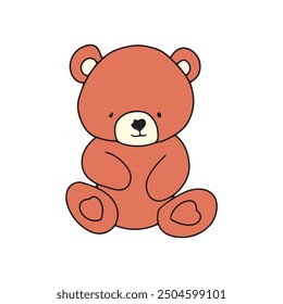 cartoon kawaii baby bear variant gesture element stock