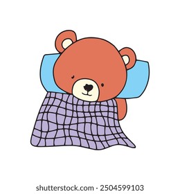 cartoon kawaii baby bear variant gesture element stock