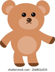Cartoon kawaii cute vector teddy bear.