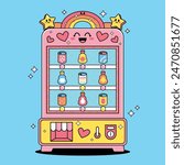 Cartoon kawaii cute vending machine 