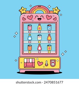 Cartoon kawaii cute vending machine 