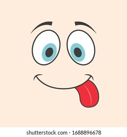 Cartoon kawaii eyes and mouths on white background. Cute emoticon emoji characters in flat style. Vector emotion smile cartoon, illustration EPS10