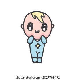 cartoon kawaii little baby. illustration for t shirt, poster, logo, sticker, or apparel merchandise.