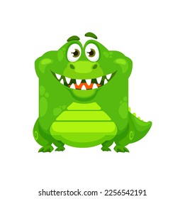 Cartoon kawaii square croc animal face, crocodile smile emoticon vector icon. Kawaii smile face of funny cute alligator animal, cute African jungle character emoji with smile